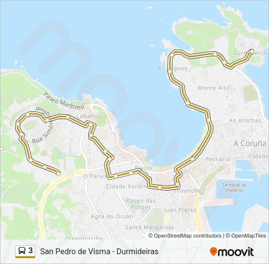 3 Bus Line Map