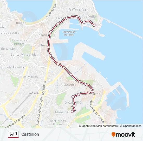 1 Bus Line Map
