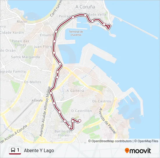1 Bus Line Map