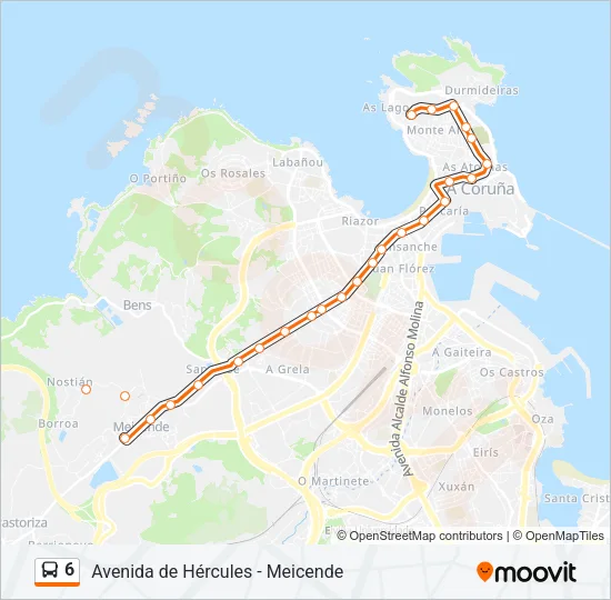 6 Bus Line Map