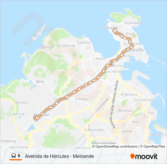 6 Bus Line Map