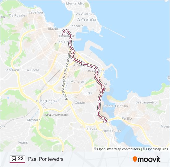 22 bus Line Map