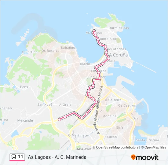 11 Bus Line Map