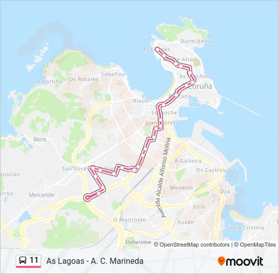 11 Bus Line Map