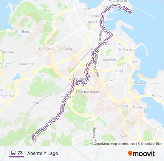 23 Bus Line Map