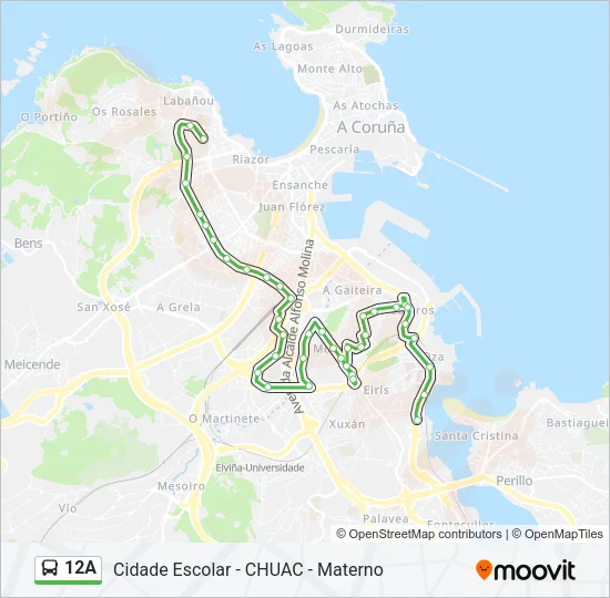 12A Bus Line Map