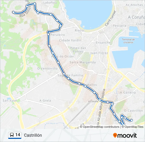 14 Bus Line Map