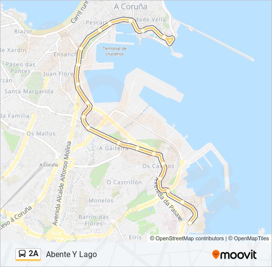 Mapa de 2A de autobús