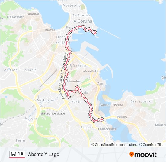 Mapa de 1A de autobús