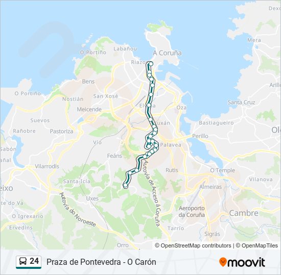 24 bus Line Map