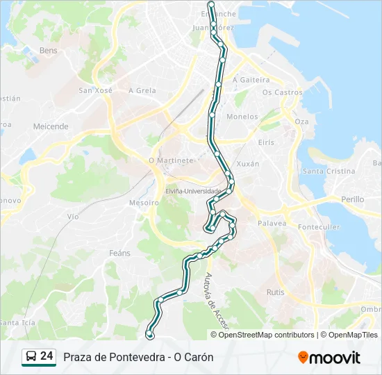 24 Bus Line Map