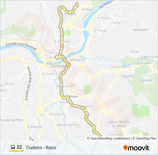 22 Bus Line Map