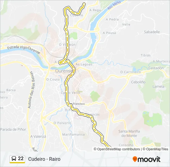 22 Bus Line Map