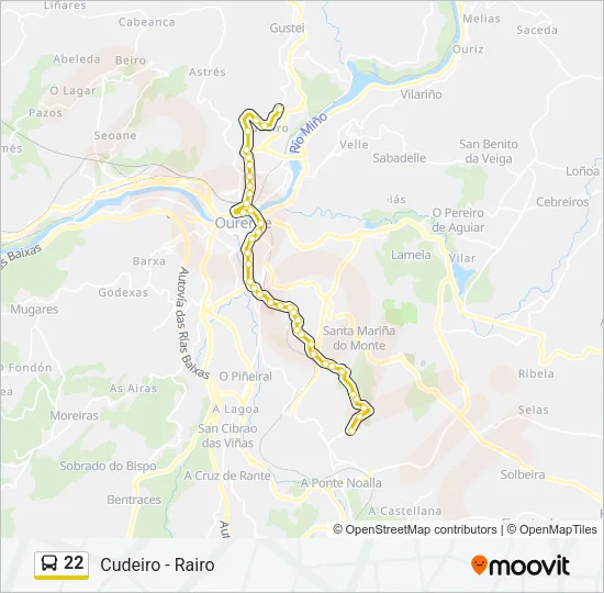 22 Bus Line Map