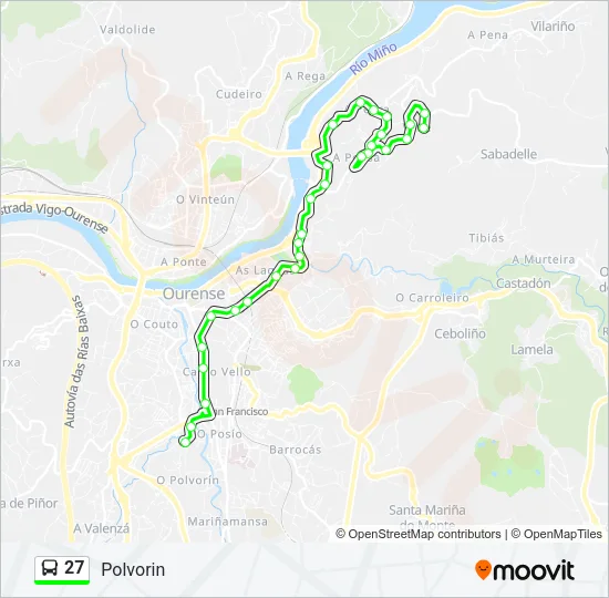 27 Bus Line Map