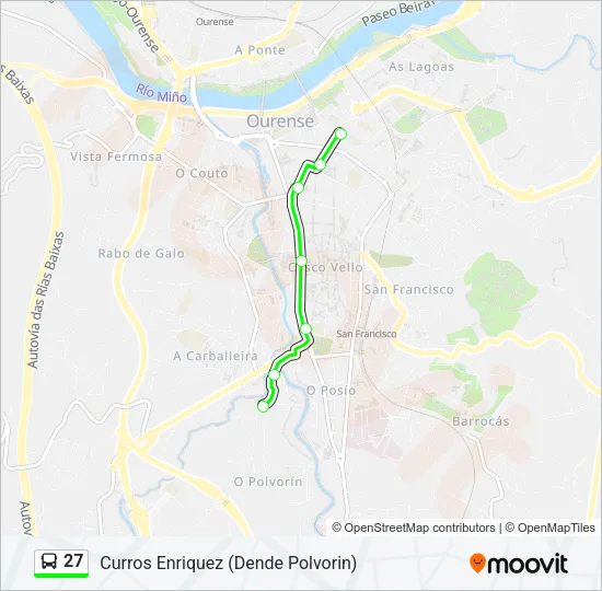 27 Bus Line Map