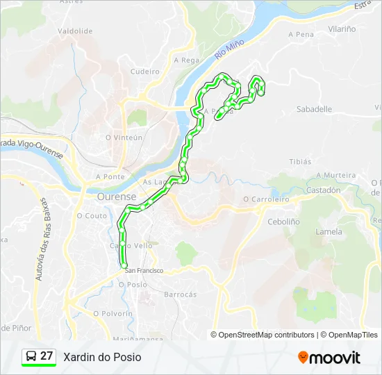 27 Bus Line Map
