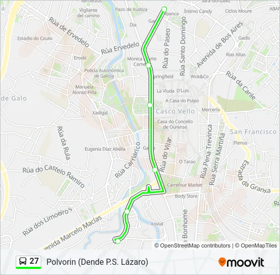 27 Bus Line Map