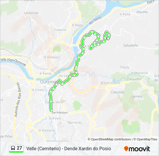 27 Bus Line Map