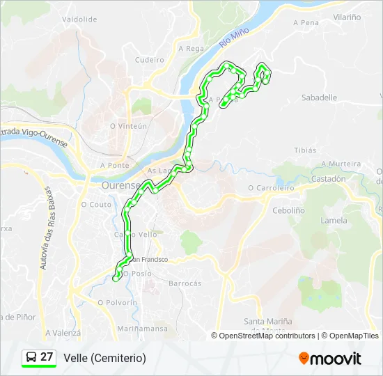 27 Bus Line Map