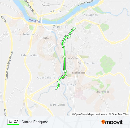 Mapa de 27 de autobús