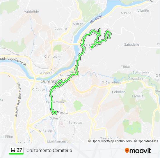 Mapa de 27 de autobús