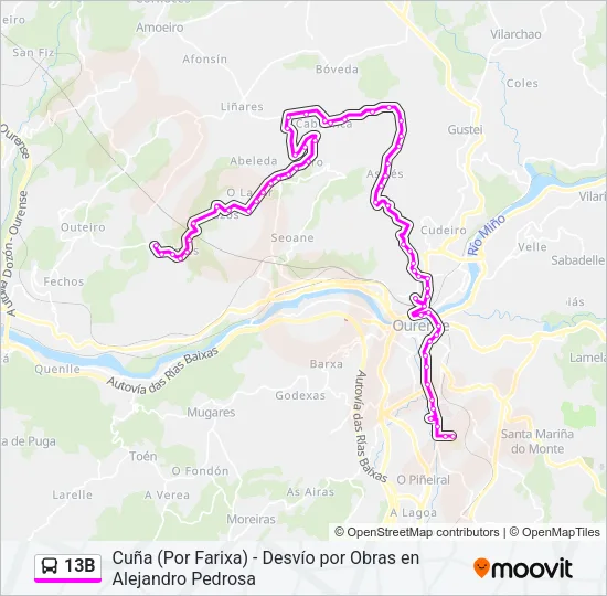13B Bus Line Map
