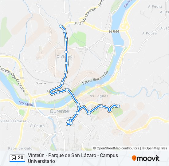 Mapa de 20 de autobús