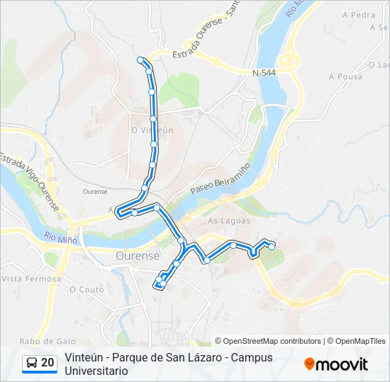 20 Bus Line Map