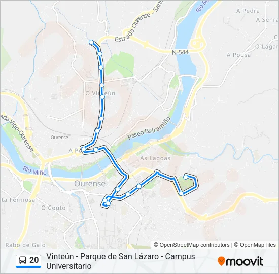 20 Bus Line Map