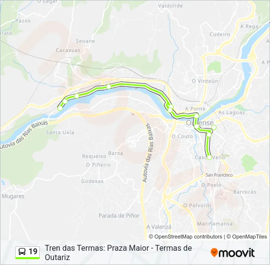 19 Bus Line Map