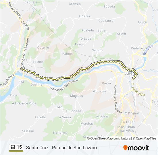 15 bus Mapa de línia