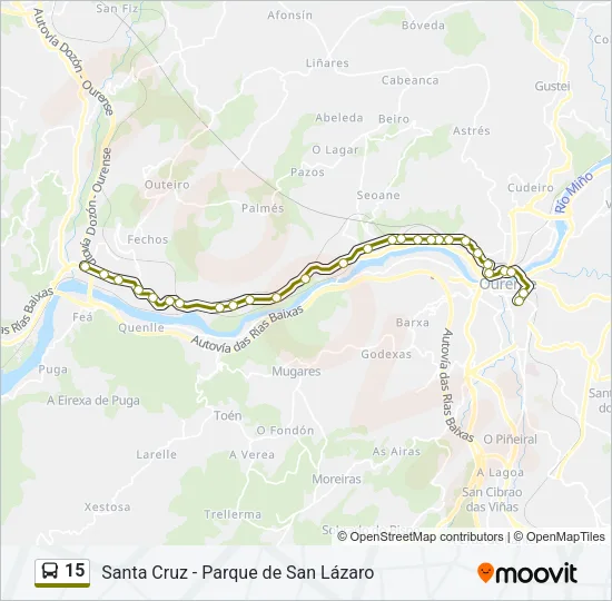15 Bus Line Map