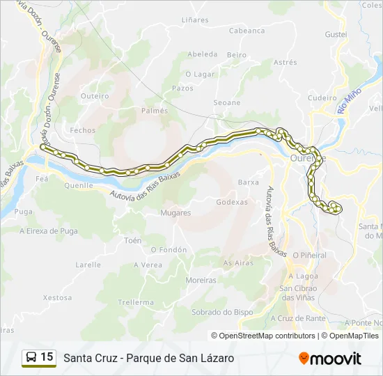 15 Bus Line Map