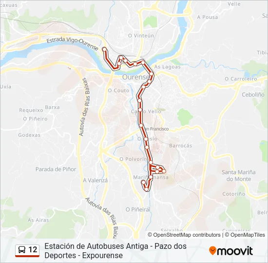 12 Bus Line Map