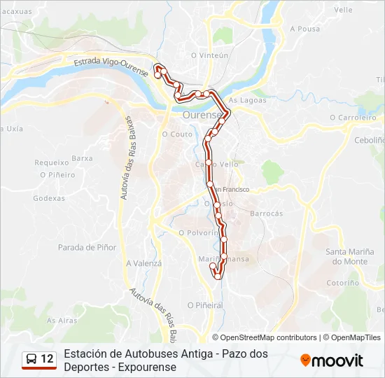 12 Bus Line Map