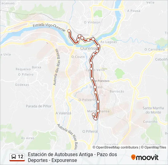 12 Bus Line Map