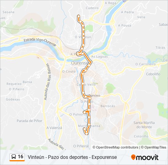 16 bus Line Map