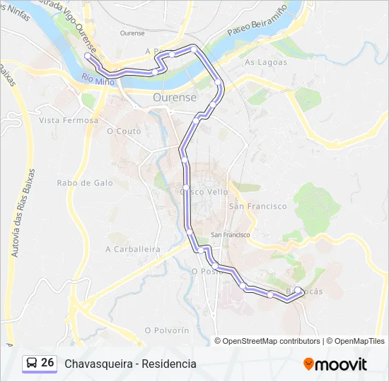 26 Bus Line Map