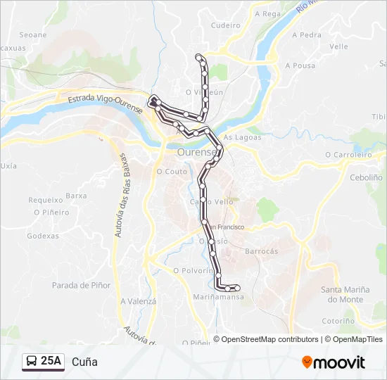 25A Bus Line Map
