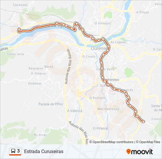 3 bus Mapa de línia