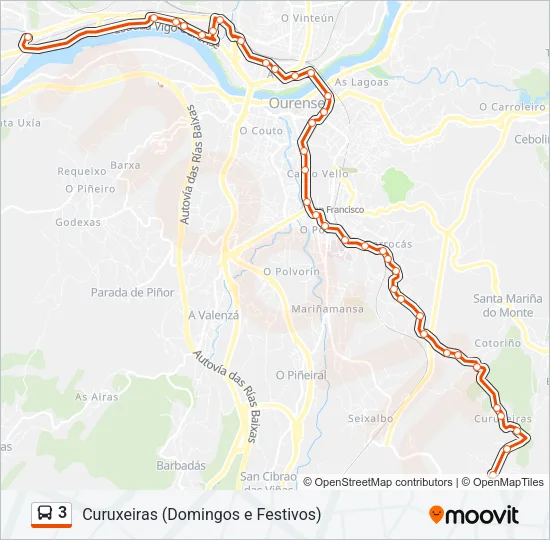 3 Bus Line Map