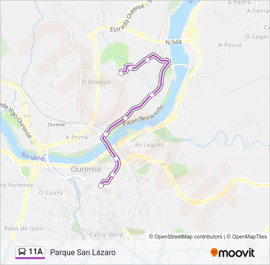 11A Bus Line Map