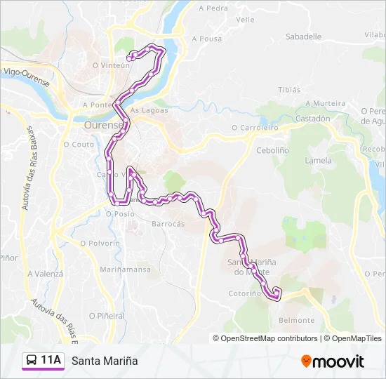 11A Bus Line Map