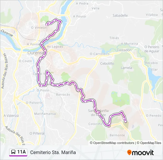 11A Bus Line Map