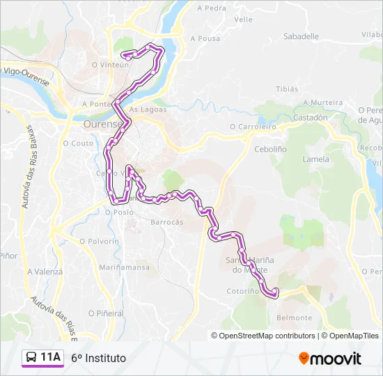 11A Bus Line Map