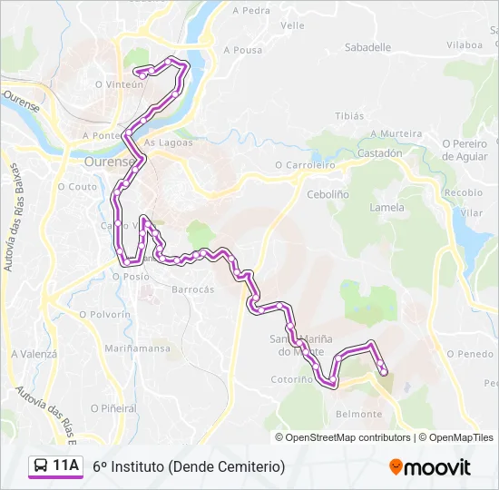 11A Bus Line Map