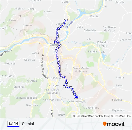 14 Bus Line Map