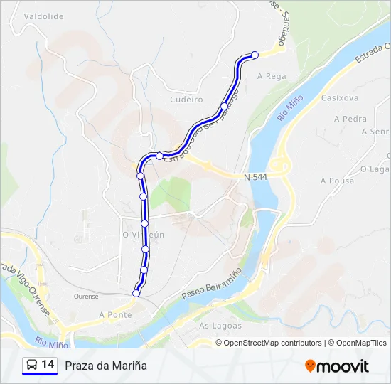 14 Bus Line Map