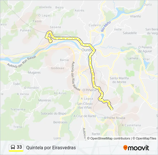 33 Bus Line Map